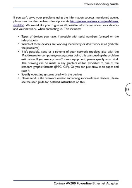 User Guide Corinex AV200 Powerline Ethernet Adapter