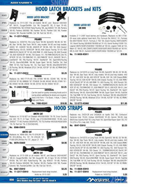 Hood latch brackets and kits - Marshall Distributing