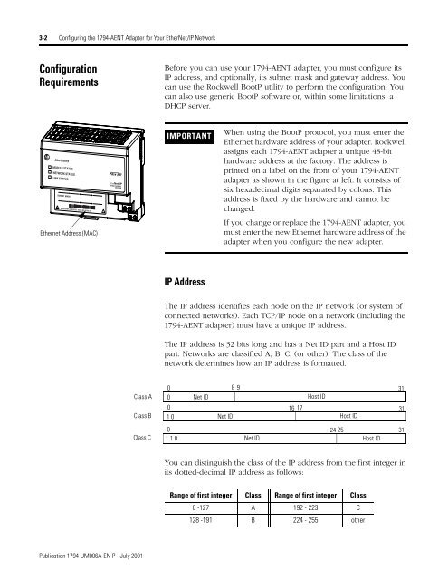 FLEX I/O EtherNet/IP Adapter Module User Manual, 1794-UM006A ...