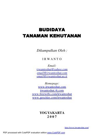 budidaya tanaman kehutanan tanaman kehutanan - Departemen ...