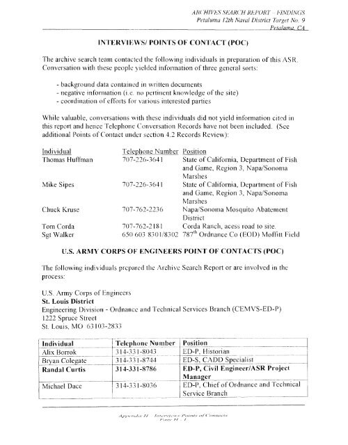 Petaluma Bombing Target Archive Search Report ... - Corpsfuds.org