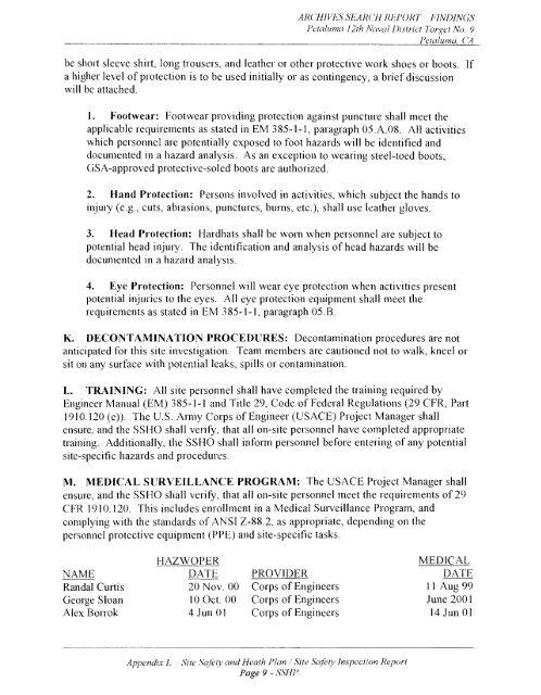 Petaluma Bombing Target Archive Search Report ... - Corpsfuds.org