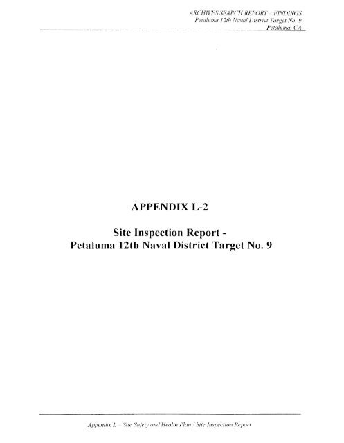 Petaluma Bombing Target Archive Search Report ... - Corpsfuds.org