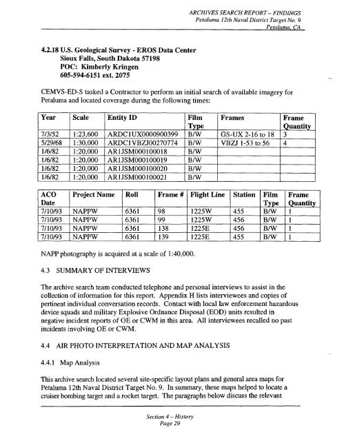 Petaluma Bombing Target Archive Search Report ... - Corpsfuds.org