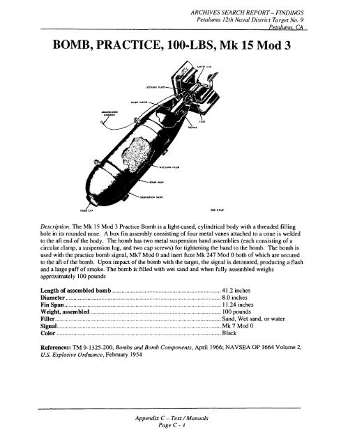 Petaluma Bombing Target Archive Search Report ... - Corpsfuds.org