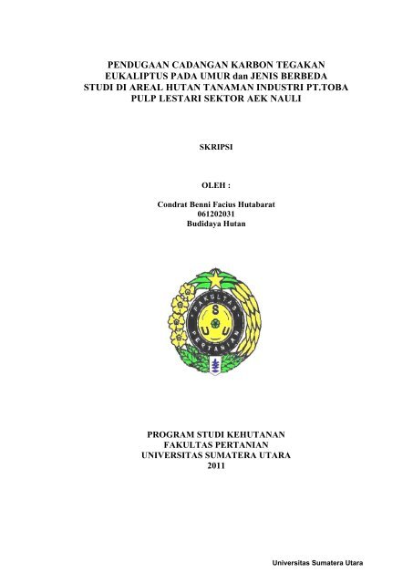 Pendugaan Cadangan Karbon Tegakan Eukaliptus Usu