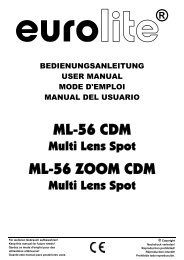 EUROLITE ML-56 CDM Multi Lens Spot User Manual