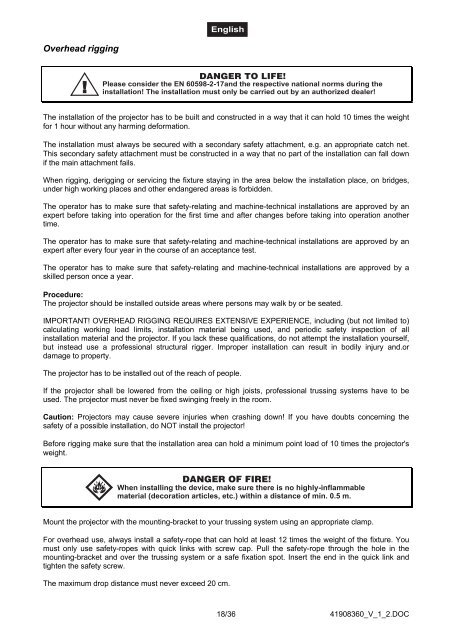 EUROLITE SL-1000 Follow Spot User Manual