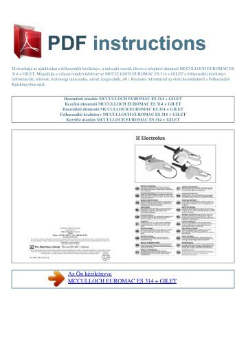 Használati utasítás MCCULLOCH EUROMAC ES 314 + GILET