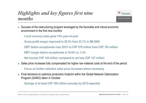 Q3 2010 Analyst Presentation