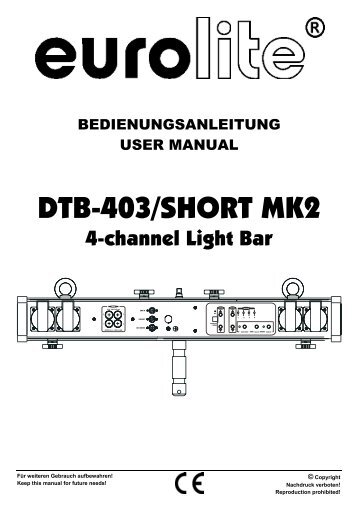 EUROLITE DTB-403 User Manual - Musicworld.bg
