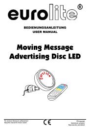 EUROLITE Moving message advertising disc LED User Manual