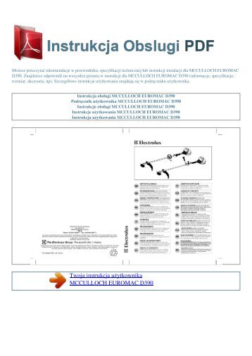 Instrukcja obsÅ‚ugi MCCULLOCH EUROMAC D390