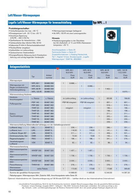 Logafix-Katalog 2003 - Buderus