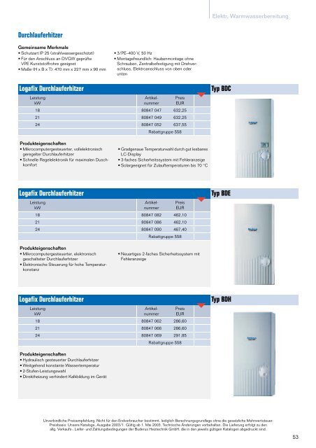 Logafix-Katalog 2003 - Buderus