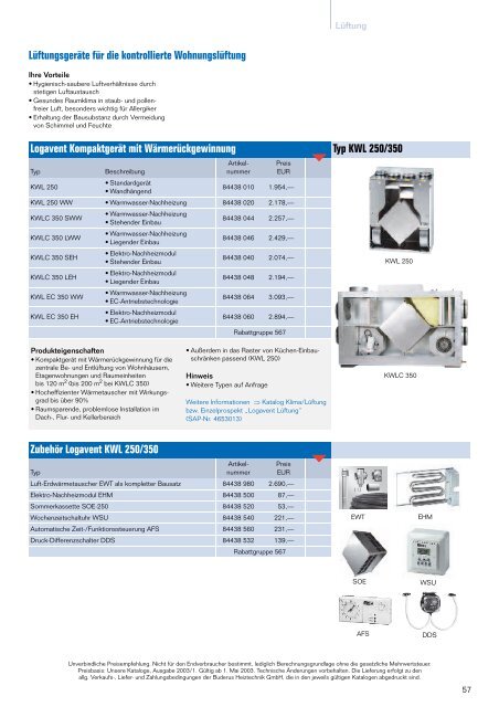 Logafix-Katalog 2003 - Buderus