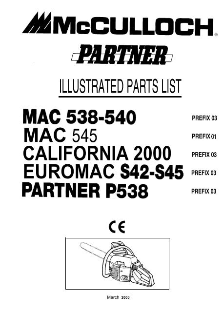 IPL, McCulloch, Euromac, Mac 538, Mac 540, Mac 545, California ...