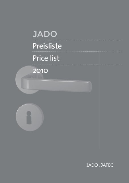 Preisliste Price List 2010 Jado