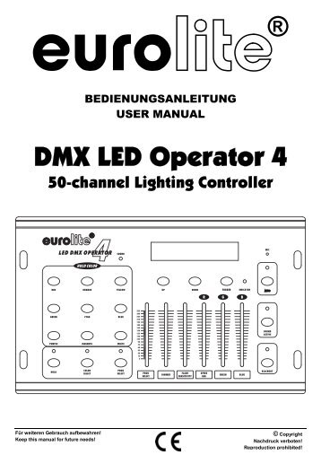 EUROLITE DMX LED Operator 1 User Manual - Thomann