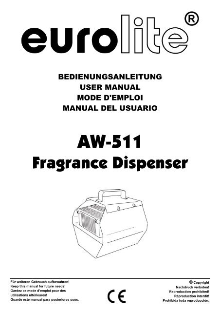 EUROLITE AW-511 Duftverteiler User Manual - DJ-Corner