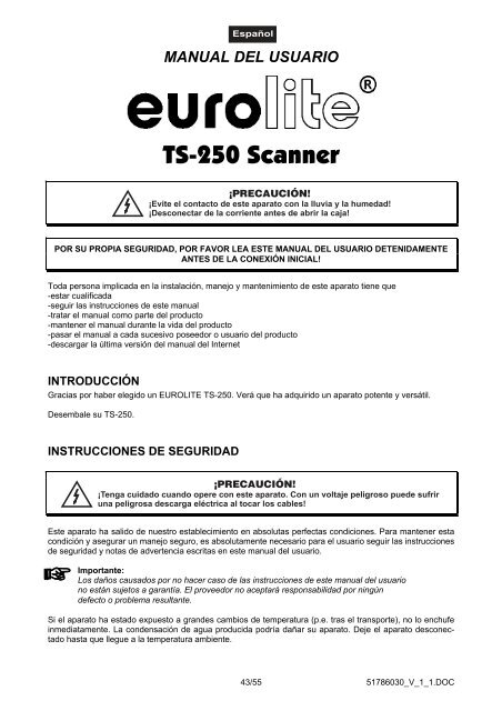 EUROLITE TS-150 User Manual