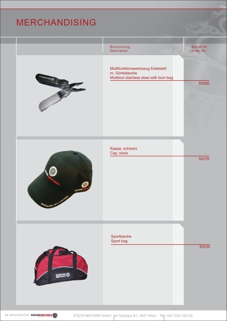 MERCHANDISING - Steyr Motors