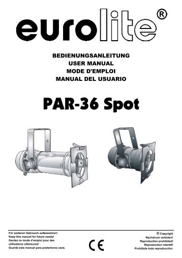 EUROLITE PAR-36 Spot User Manual - Terralec