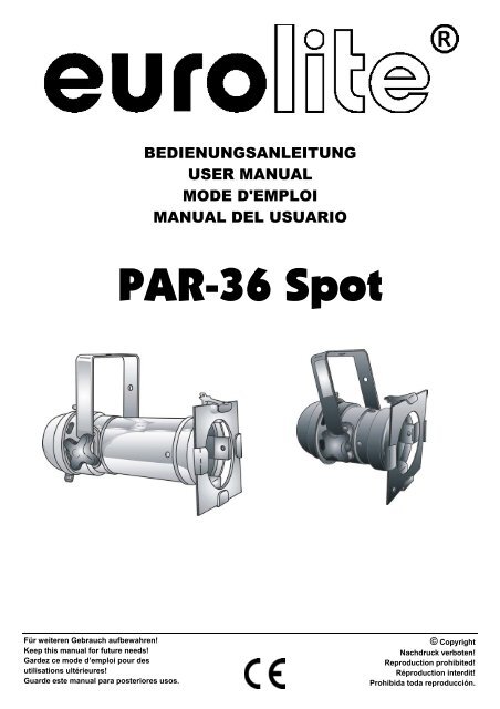 EUROLITE PAR-36 Spot User Manual - Terralec