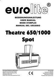 EUROLITE Theatre 650/1000 Spot User Manual (#2643)