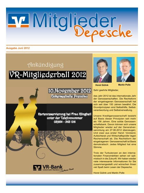 Ausgabe Juni 2012 - VR-Bank Uckermark-Randow eG