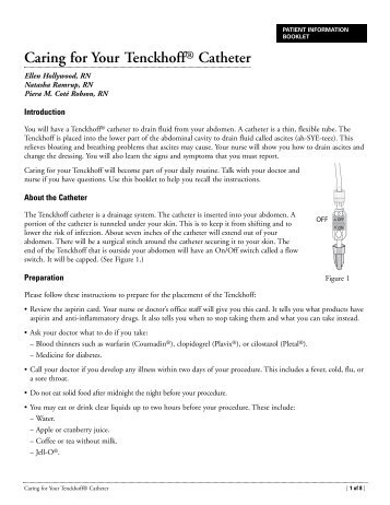 Caring for Your Tenckhoff® Catheter - Memorial Sloan-Kettering ...