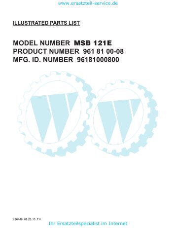 IPL, McCulloch, MSB121 E, 96181000800, 2010-09, Snow Thrower
