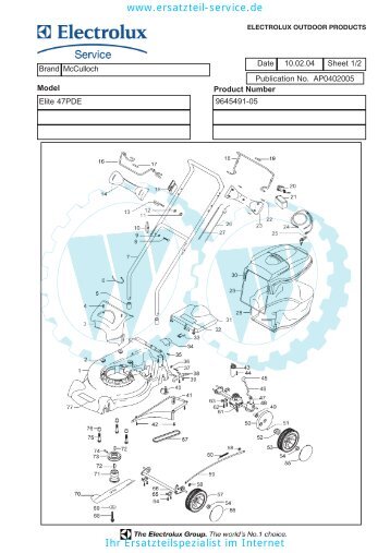 IPL, McCulloch, Elite 47 PDE, 964549105, 2004-02, Lawn Mower