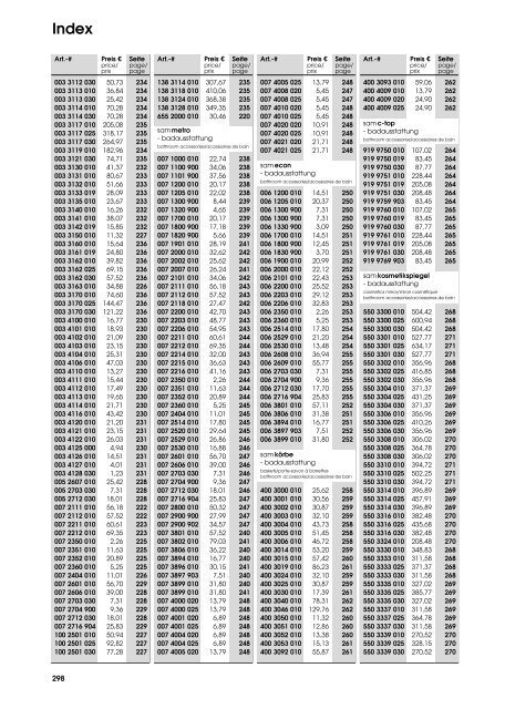 PREISLISTE