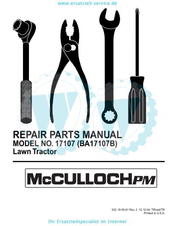 IPL, McCulloch, 17107, BA17107B, 964773302, 2004-12, Tractor