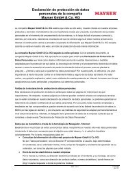 Declaración de protección de datos (PDF) - Mayser GmbH & Co. KG