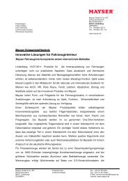 Pressetext zum Download - Mayser GmbH & Co. KG