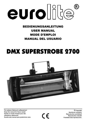 EUROLITE DMX-Superstrobe 2700 User Manual