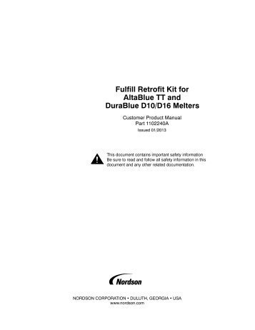 Fulfill Retrofit Kit for AltaBlue TT and DuraBlue D10/D16 Melters ...