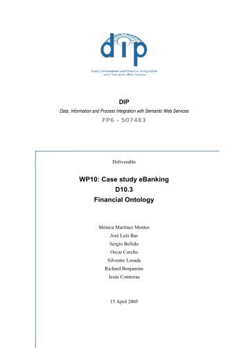 Case study eBanking D10.3 Financial Ontology - DIP - Semantic Web