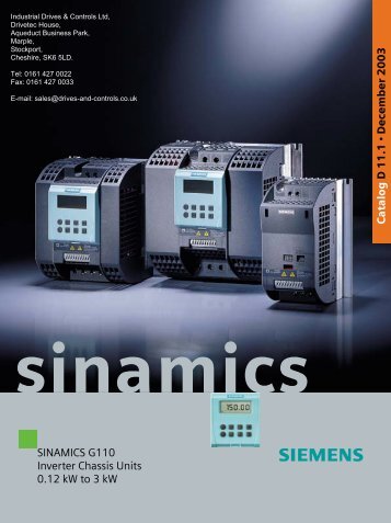 Siemens Sinamics G110 Catalogue D11.1 - Industrial Drives and ...