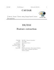 CAVIAR D9/D10 Feature extraction