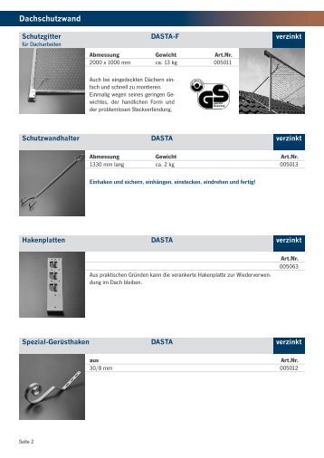 Dachschutzwand - Gust. Overhoff