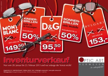 Unser Flyer zum Inventurverkauf - Optic Art Verweyen in Bad Honnef