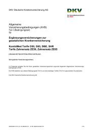 Pdf Datei Beschreibung Bestmed Tarifsystem Tarife Bm1 3 Dkv