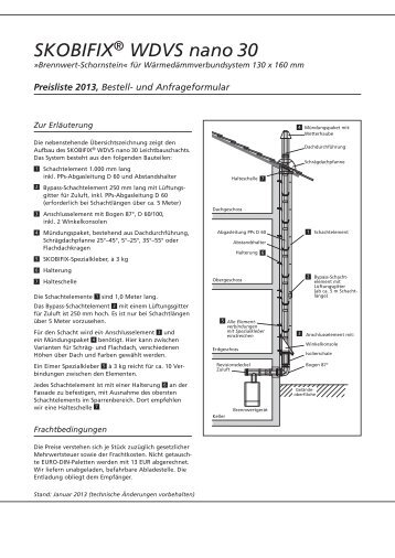 Preisliste WDVS - Abgasleitungen