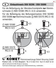 Einbauhinweis D50 50290/D50 55090 - komet group