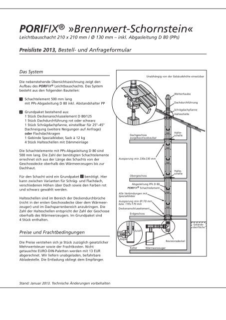 Preisliste UNIFIX - Abgasleitungen