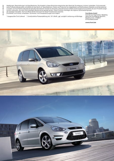 Zubehörbroschüre Ford Galaxy & Ford S-Max