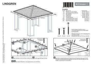 Holzdach für 4-Eck Pavillon